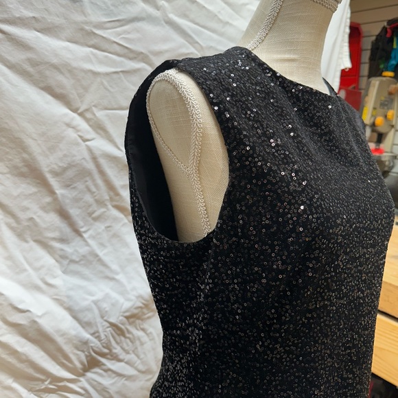 NWT Zara Sequin Black Velvet Mini Dress Size Large - Picture 7 of 14
